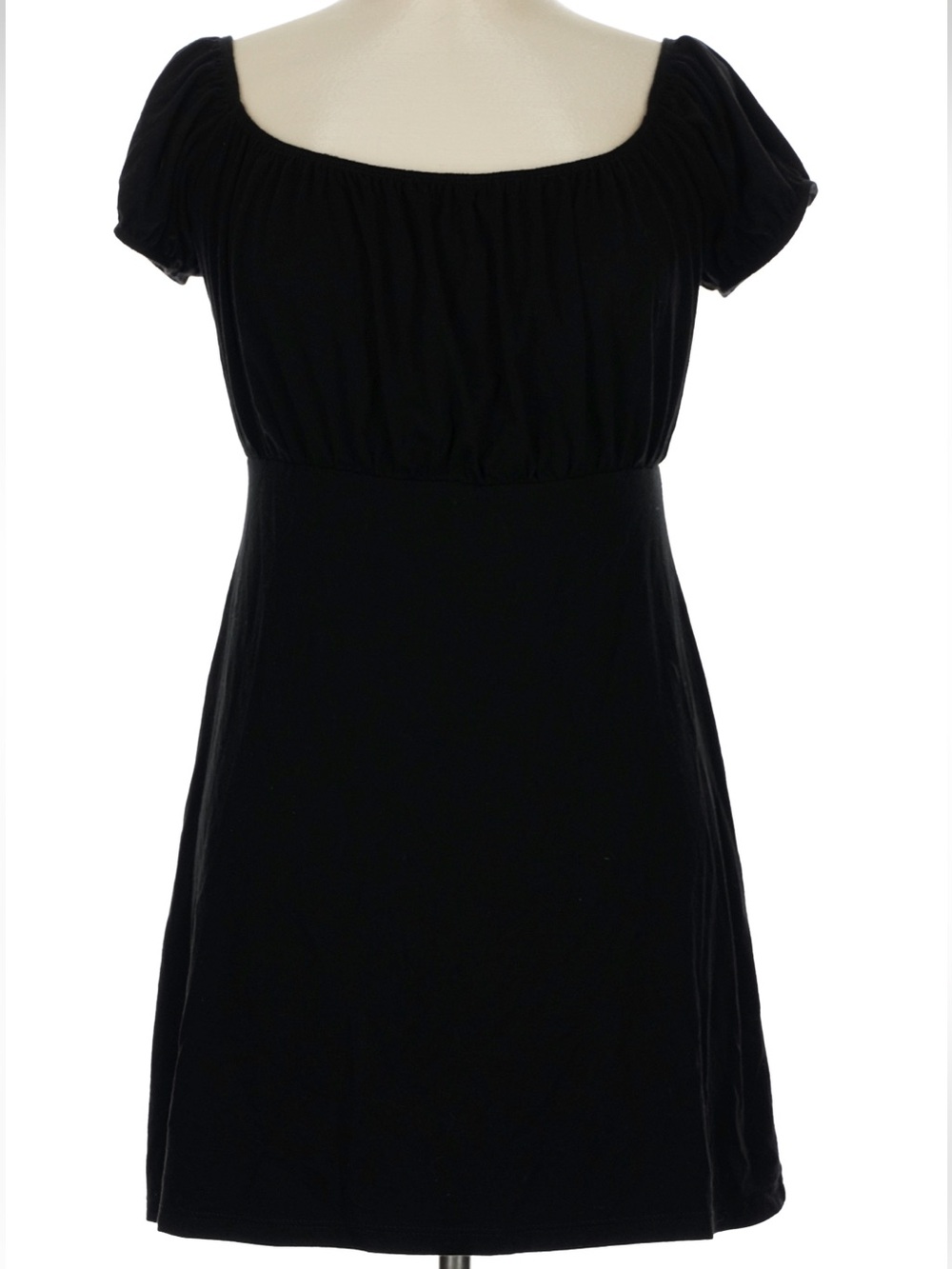 Reformation Black Tencel Spandex  Sleeve Mini Dress Size Large whimsy goth basic - Picture 2 of 7